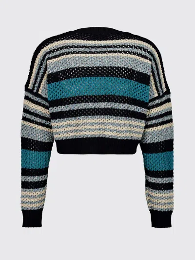 Alanui Striped Open-knit Cashmere Crewneck Jumper With Dropped Shoulders In Multi
