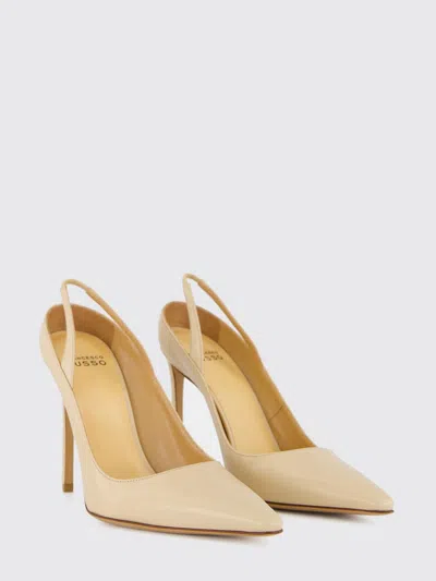 Francesco Russo Leather Slingback Pumps With High Stiletto Heel In Nude