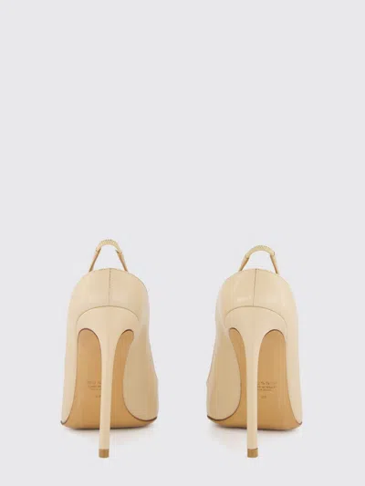 Francesco Russo Leather Slingback Pumps With High Stiletto Heel In Nude