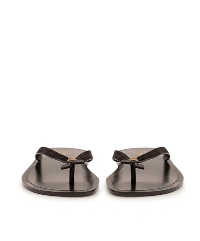 Versace Round-toe Flip-flops In Black