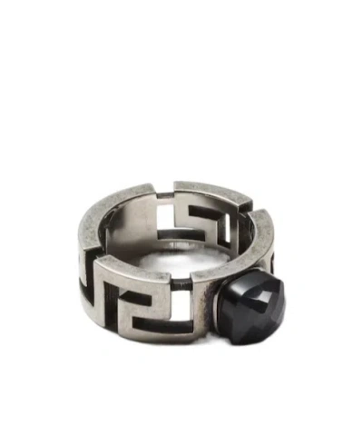 Versace Greca Ring In Silver