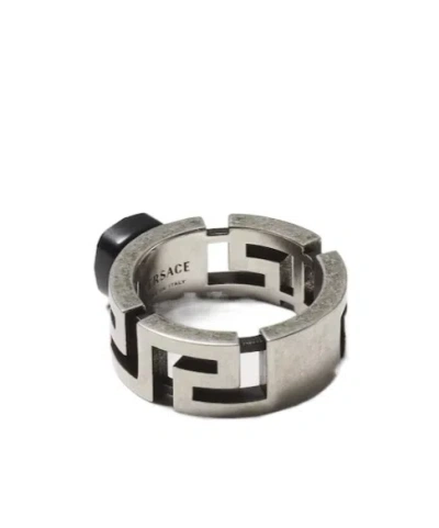 Versace Greca Ring In Silver