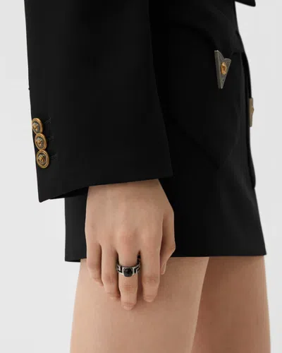 Versace Greca Ring In Silver