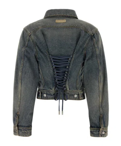 Alexander Mcqueen Long-sleeve Denim Jacket In Blue