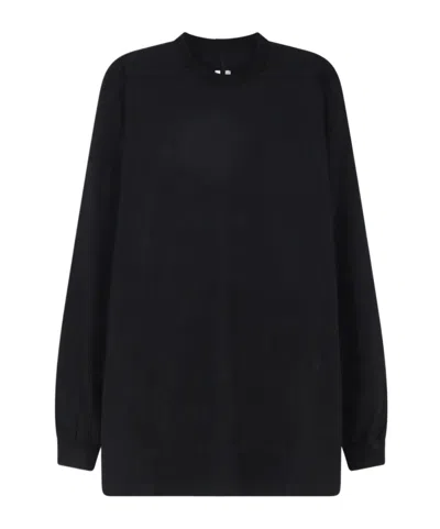 Rick Owens Minimalist Level Seam Cotton T-shirt With Crew Neck In Black