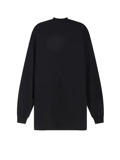 Rick Owens Minimalist Level Seam Cotton T-shirt With Crew Neck In Black