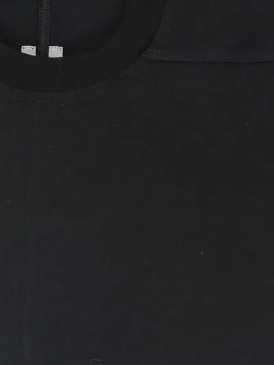 Rick Owens Minimalist Level Seam Cotton T-shirt With Crew Neck In Black
