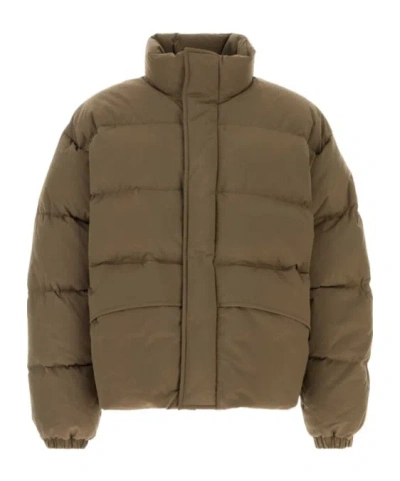 Jil Sander Polyester Down Jacket High Collar Puffer In Brown