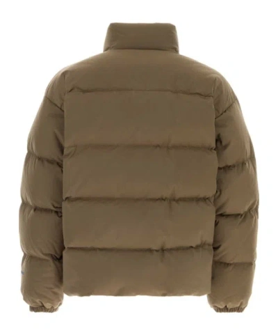 Jil Sander Polyester Down Jacket High Collar Puffer In Brown
