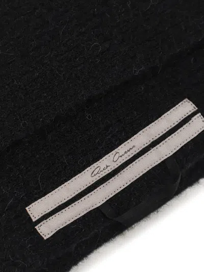 Rick Owens Rectangular Scarf In Black