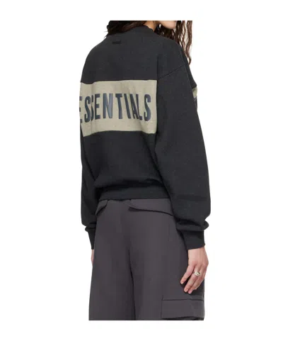Essentials Womens Paneled Classic Sweatshirt In Black