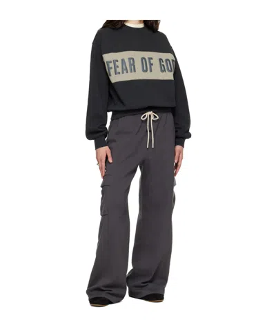 Essentials Womens Paneled Classic Sweatshirt In Black