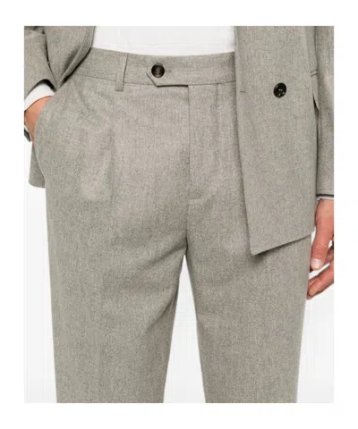 Brunello Cucinelli Double-breasted Wool Suit In Brown