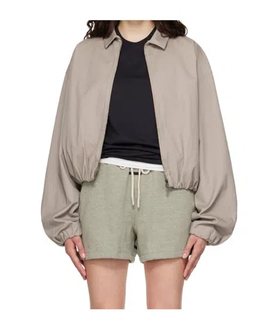 Essentials Womens Full Zip Work Jacket In Brown