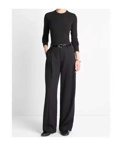 Vince Essential Pima Cotton-blend Long-sleeve T-shirt In Black