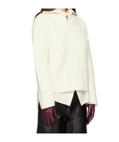 Mackage Off-white Gladys Knit Half-zip Pullover Sweater In White