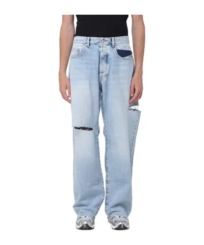 Icon Denim Scott Distressed-effect Straight-leg Jeans In Blue