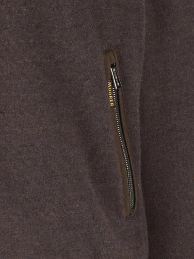 Moorer Pocket Zip-up Jacket In Brown