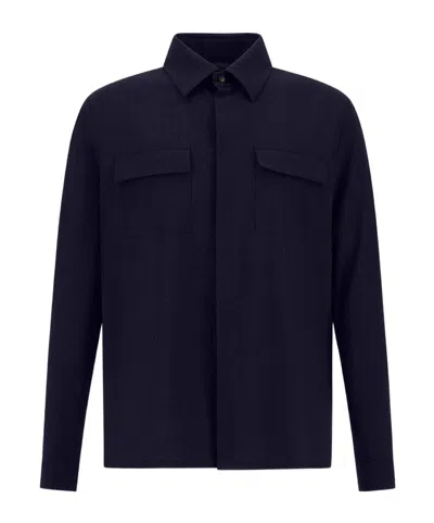 Herno Flap-pocket Shirt In Black