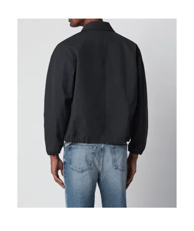 Auralee Wool Jacket Elastic Cuffs Point Collar In Black