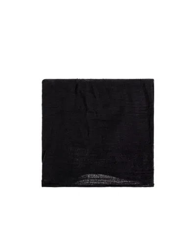 Rick Owens Wool Blend Textured Wrap In Black