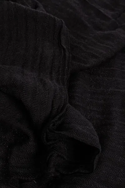 Rick Owens Wool Blend Textured Wrap In Black