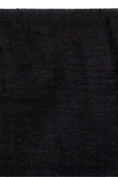 Rick Owens Wool Blend Textured Wrap In Black
