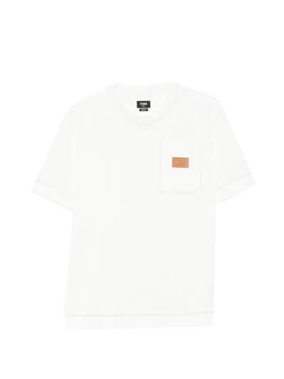Fendi T-shirt With Logo Application In White