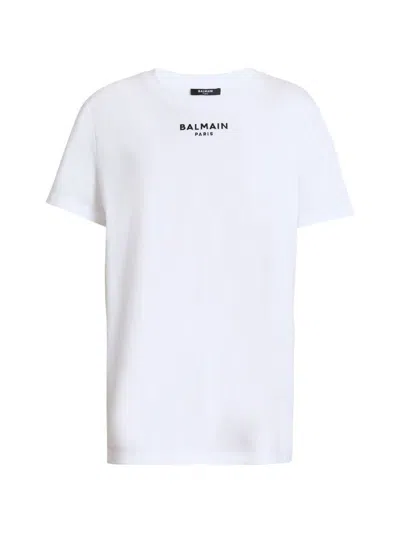 Balmain Crew Neck Nylon Blend Silk Top In White