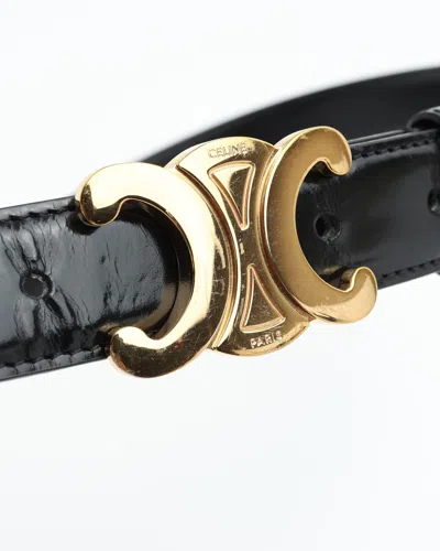 Celine Céline Triomphe Belt Size 75 In Black