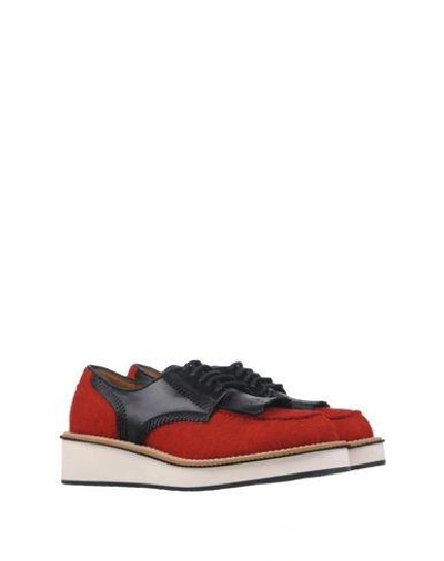 Shop Givenchy Lace-up Shoes In Brick Red