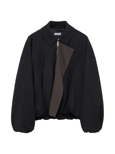 Loewe Twill-trimmed Shell Jacket In Black