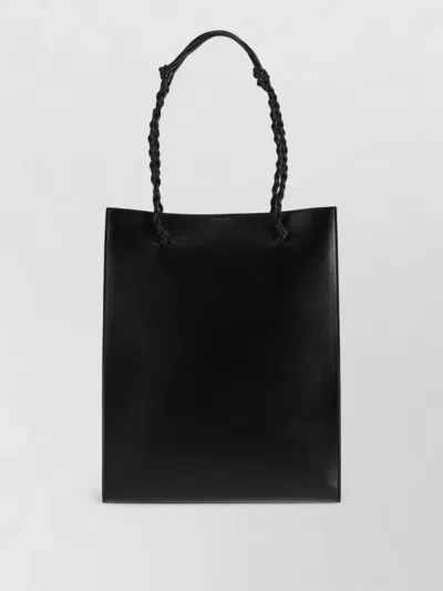 Jil Sander Rectangular Shoulder Bag Smooth Finish Braided Handles
