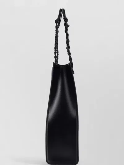 Jil Sander Rectangular Shoulder Bag Smooth Finish Braided Handles