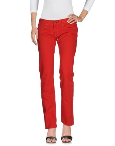 Shop Dondup Denim Pants In Red