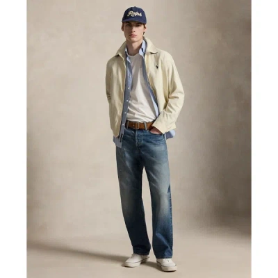 Polo Ralph Lauren Mens Khaki Uniform Bi-swing Brand-embroidered Regular-fit Woven Windbreaker Jacket Xxl In Gray