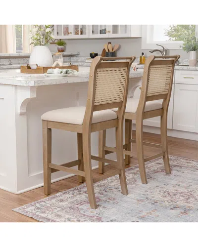 Linon Emerson Cane Counter Stool In Multi
