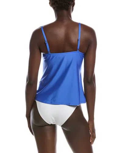24th & Ocean 24th And Ocean Solid Tankini Top In Blue