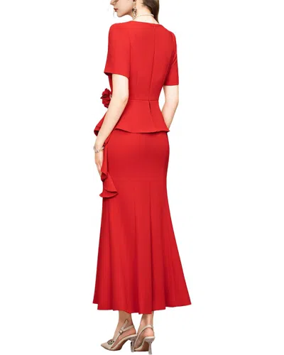 Lanelle Solid Maxi Dress In Red