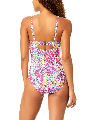 Anne Cole Drape Front Underwire One-piece In Multi