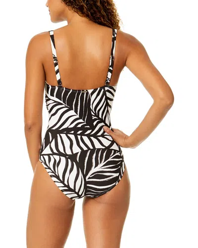Anne Cole Drape Front Underwire One-piece In Black