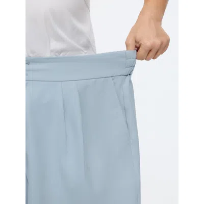 Bloomchic Stretchy Pull-on Wide-leg Shorts In Blue