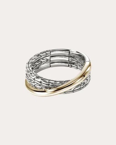 John Hardy Jh Essential Crossover Ring In Silver