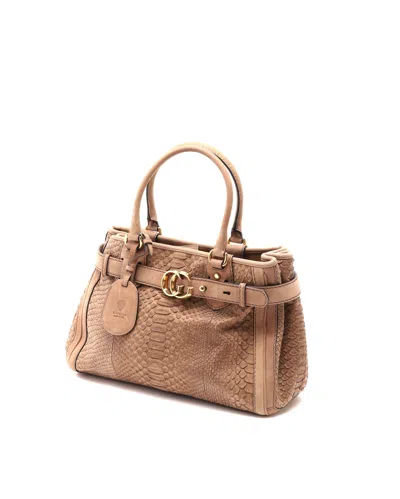 Gucci Python Gg Running Tote Bag In Sand