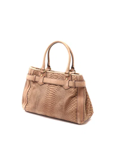 Gucci Python Gg Running Tote Bag In Sand