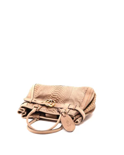 Gucci Python Gg Running Tote Bag In Sand