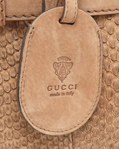 Gucci Python Gg Running Tote Bag In Sand