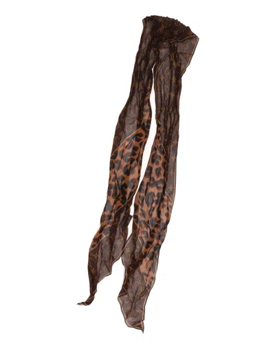 Louis Vuitton Monogram Leopard Rectangular Silk Scarf In Multi