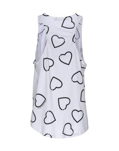 Shop Love Moschino Tank Tops In White