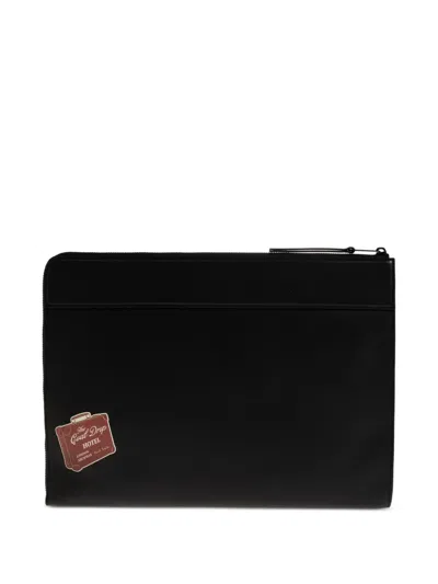 Paul Smith Hotel-patch Leather Document Case In Blue